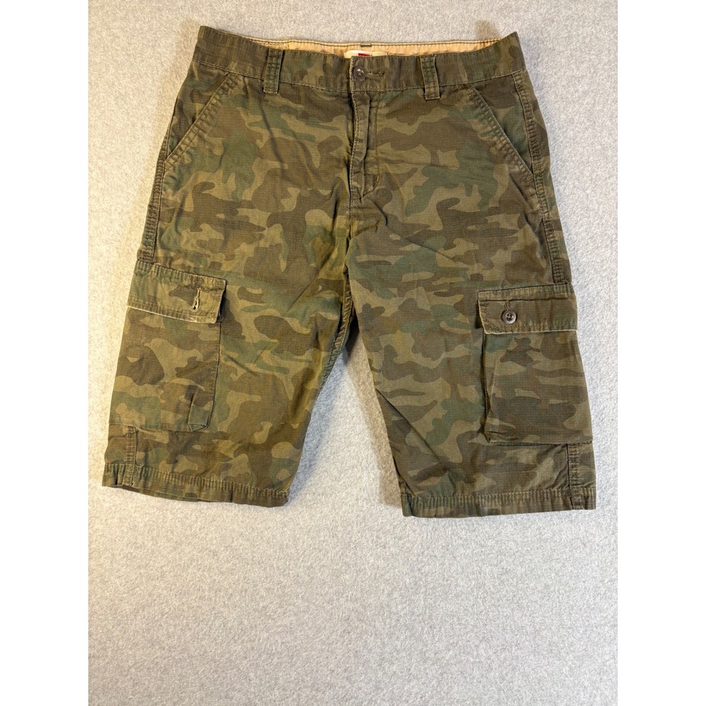 Levis‎ Mens Camo Cargo Shorts Green Brown Ripstop Size 18 Reg W29 8369-E4D